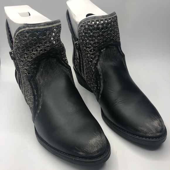 Corral Womens Distressed Cutout Shortie Zipper Boots Size US 11 - Picture 1 of 12